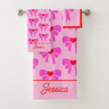 Coquette y2k Ribbon Muster Red & Pink Preppy Name