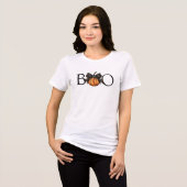 Coquettish Halloween Boo Pumpkin Stars Black Bow Tri-Blend Shirt (Vorderseite voll)