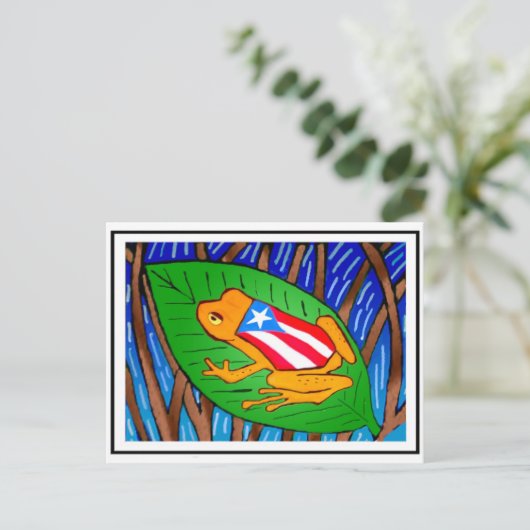 Coqui-Flag Postkarte (Stehend Vorderseite)