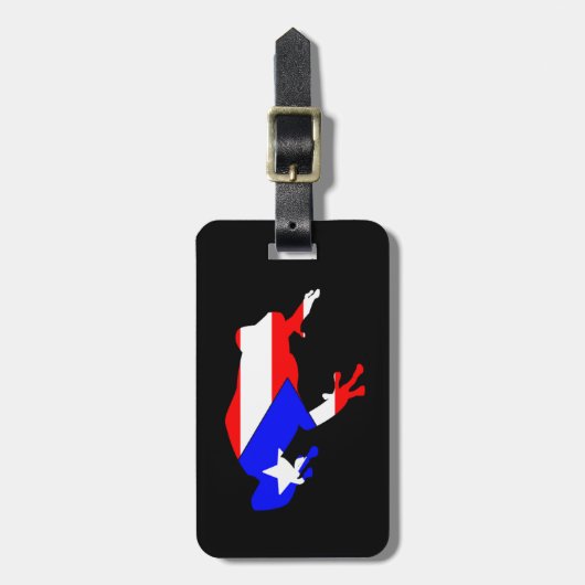 Coqui-Flagge Gepäckanhänger (Vorderseite vertikal)