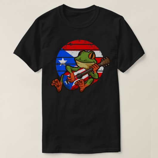 Coqui Frog Gitarre spielen Puerto Rico Tier152 T-Shirt (Design vorne)