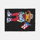 Coqui Frog Puerto Rico Flag Taino Boricua Hispanic Fleecedecke (Vorderseite (Horizontal))