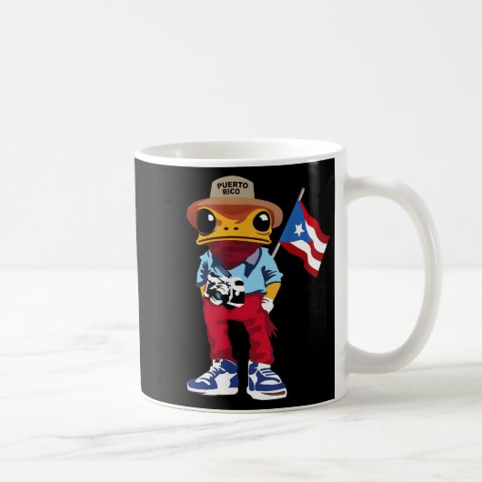 Coqui Frog Puerto Rico Flag Taino Boricua Hispanic Kaffeetasse (Rechts)