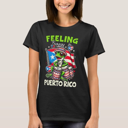 Coqui Frog Puerto Rico Pride Boricua Puerto Rico T-Shirt (Vorderseite)