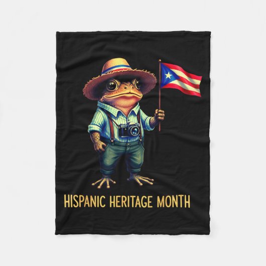 Coqui Frog Puertorico Boricua Puertorican Flag His Fleecedecke (Vorderseite)