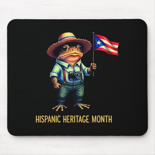 Coqui Frog Puertorico Boricua Puertorican Flag His Mousepad (Vorne)