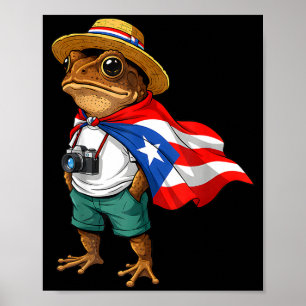 Coqui Frosch Puerto Rico Flag puerto-ricanischer T Poster