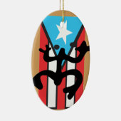 Coqui taíno auf Flagge von Puerto Rico Keramik Ornament (Rechts)