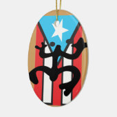 Coqui taíno auf Flagge von Puerto Rico Keramik Ornament (Links)