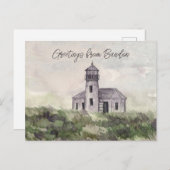 Coquille Fluss Lighthouse Bandon Oregon Postkarte (Vorne/Hinten)