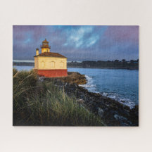 Coquille Fluss Lighthouse Sonnenuntergang Oregon C
