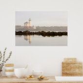 Coquille River Lighthouse im Nebel Poster (Küche)