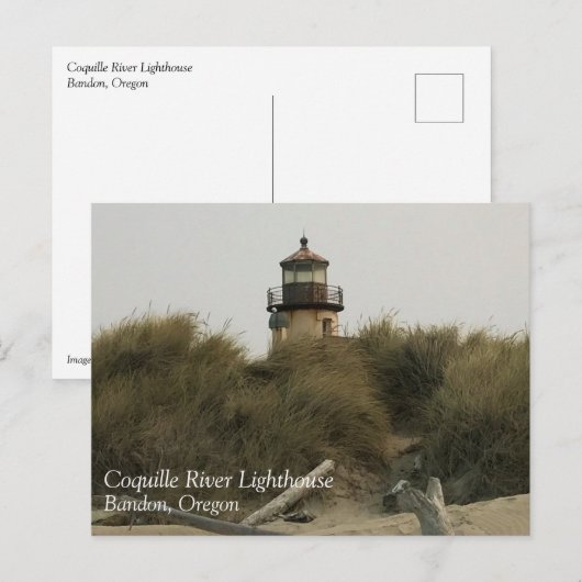 Coquille River Lighthouse, OR Postkarte (Vorne/Hinten)