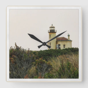 Coquille River Lighthouse, OR Quadratische Wanduhr