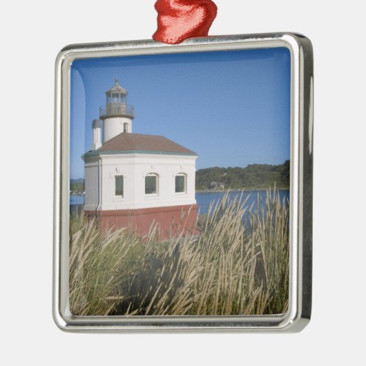 Coquille River lighthouse, Oregon, USA Ornament Aus Metall (Links)