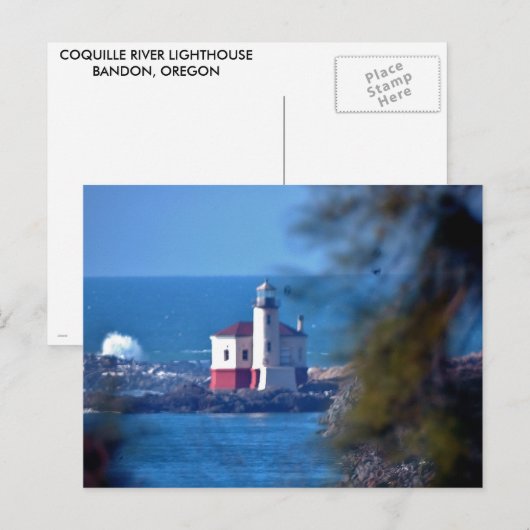 Coquille River Lighthouse Postkarte (Vorne/Hinten)