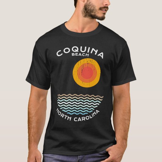 Coquina Beach NC Summertime Vacationing Squiggly W T-Shirt (Vorderseite)