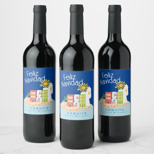 Coquito Altes San Juan Weihnachten Weinetikett (Flaschen)