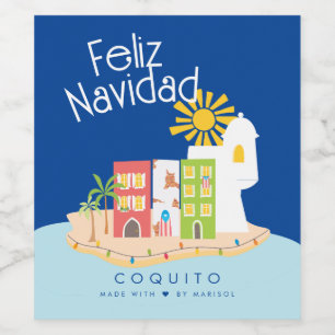 Coquito Altes San Juan Weihnachten Weinetikett
