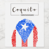 Coquito Boricua Fingerprint Weinetikett (Einzelnes Label)