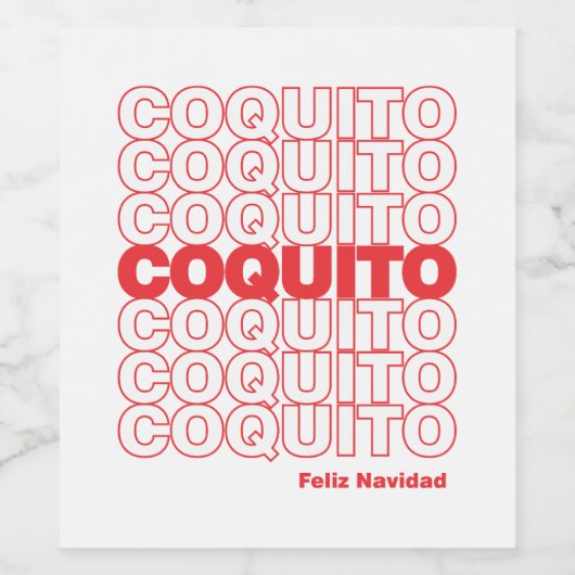 Coquito Christmas Feliz Navidad Weinetikett (Einzelnes Label)