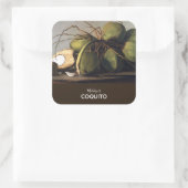 Coquito Coconut Classic Quadratischer Aufkleber (Tasche)
