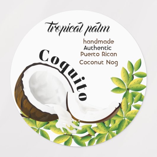 Coquito Coconut Etiketten (Design 2)