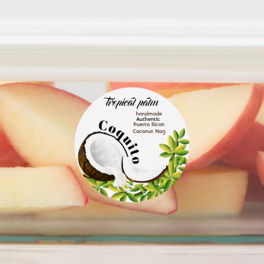 Coquito Coconut Etiketten (Befestigt)