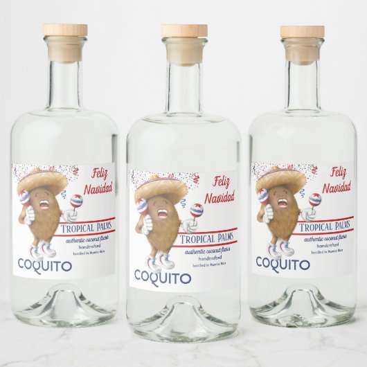 Coquito Coconut Maracas Alkoholflaschenetikett (Flaschen)