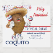 Coquito Coconut Maracas Alkoholflaschenetikett (Einzelnes Label)
