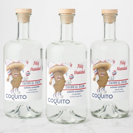 Coquito Coconut Maracas Alkoholflaschenetikett (Flaschen)