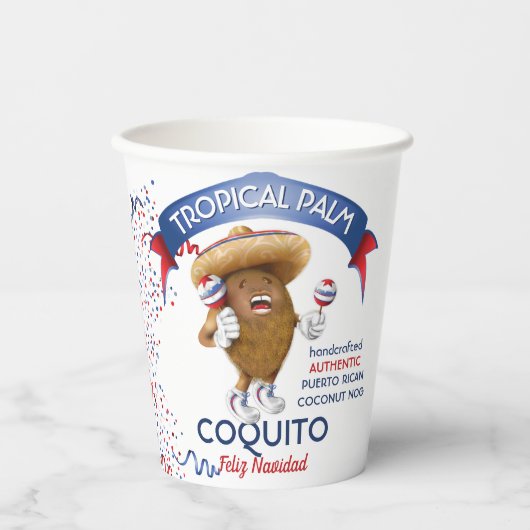 Coquito Coconut Maracas Pappbecher (Vorderseite)