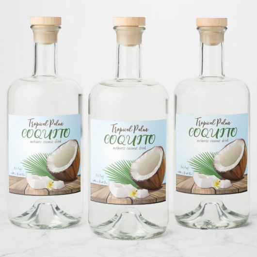 Coquito Coconut Tropical Alkoholflaschenetikett (Flaschen)