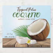 Coquito Coconut Tropical Alkoholflaschenetikett (Einzelnes Label)
