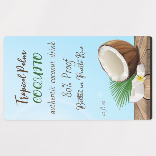 Coquito Coconut Tropical Etiketten (Design 2)