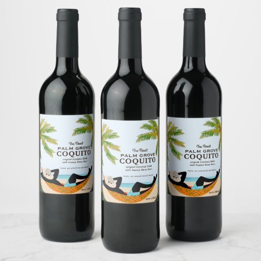 Coquito Coconut Tropical Fruit Drink Weinetikett (Flaschen)