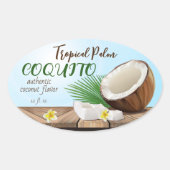 Coquito Coconut Tropical Ovaler Aufkleber (Vorderseite)