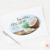 Coquito Coconut Tropical Ovaler Aufkleber (Umschlag)