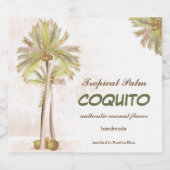 Coquito Coconut Tropical Palm Alkoholflaschenetikett (Einzelnes Label)