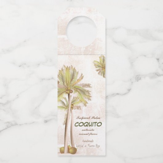 Coquito Coconut Tropical Palm Flaschenanhänger (Vorderseite)