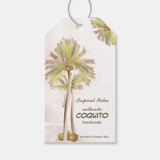 Coquito Coconut Tropical Palm Geschenkanhänger (Vorderseite)