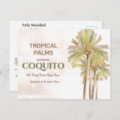 Coquito Coconut Tropical Palm Postkarte (Vorne/Hinten)
