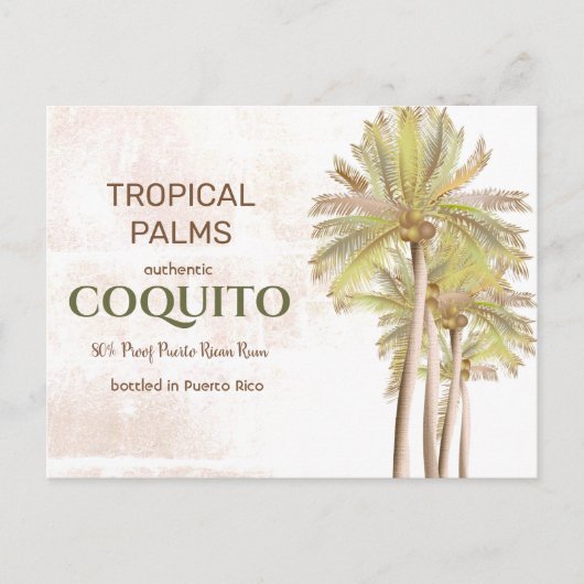 Coquito Coconut Tropical Palm Postkarte (Vorderseite)