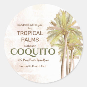 Coquito Coconut Tropical Palm Runder Aufkleber