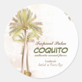 Coquito Coconut Tropical Palm Runder Aufkleber (Vorderseite)