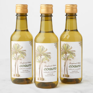 Coquito Coconut Tropical Palm Weinetikett