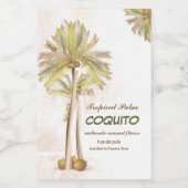 Coquito Coconut Tropical Palm Weinetikett (Einzelnes Label)