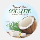 Coquito Coconut Tropical Runder Aufkleber (Vorderseite)