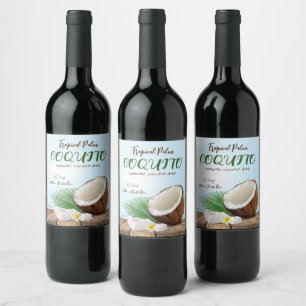 Coquito Coconut Tropical Weinetikett