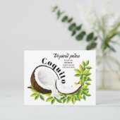 Coquito Coconut Tropisches Getränk Rezept Postkarte (Stehend Vorderseite)